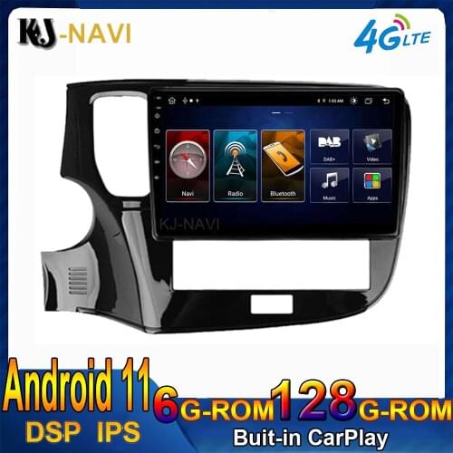 10.2" 6+128GB Android 11 For Mitsubishi Outlander 3 III GF0W GF0W GG0W 2018 - 2021 Car Player Multimedia Navigation GPS