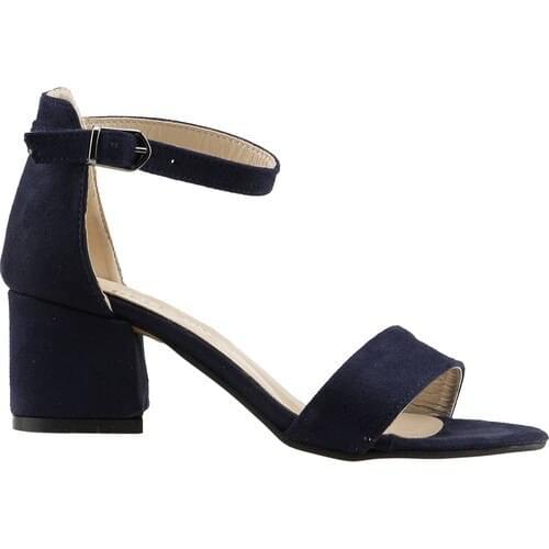 Ayakland Bsm 62 Daily 5 Cm Heel Women Suede Sandals Shoes Navy Blue