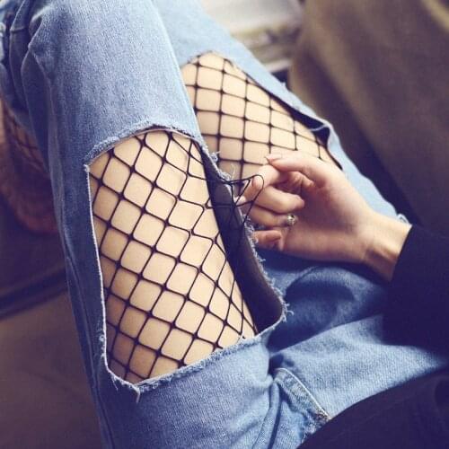 Hollow out sexy stockings pantyhose female mesh black women tights highs wais stocking long fishnet stockings club party hosiery