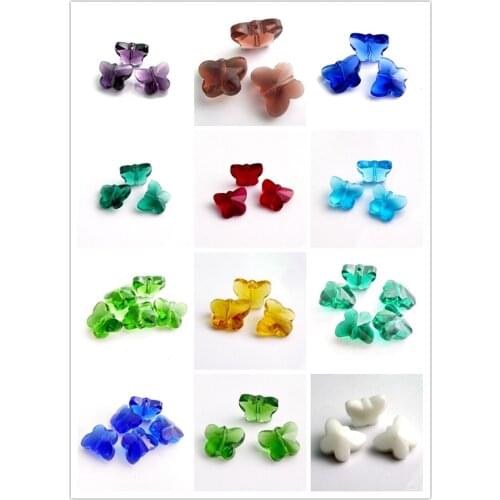 Free shipping 100pcs/pack 10mm/14mm Top Quality 5754 butterfly shape crystal glass beads