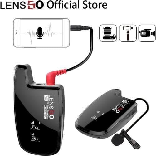 Lensgo LWM-308C UHF 30-Channel Wireless Lavalier Lapel Microphone System 1 Transmitter$&1 Receiver with LED Display Screen