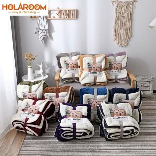 Large Warm Thick Sherpa Throw Blanket Coverlet Reversible Fuzzy for Sofa Bed Couch Blanket Winter flannel Soft Thick Blanket