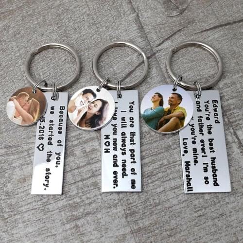 Custom Photo Keychain,Personalized Keychain,Boyfriend Gift,Couples Keychain,Engraved Keychain,Husband Gift
