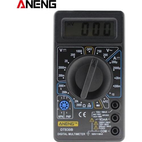 ANENG DT830B Mini LCD Digital Multimeter Electric Voltmeter Ammeter Ohm Tester AC/DC 750/1000V Amp Volt Ohm Tester multi meter