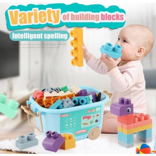 Soft Large Particles Baby Building Blocks Children Can Chew Baby Toys Assembled Boys And Girls Educational Toys