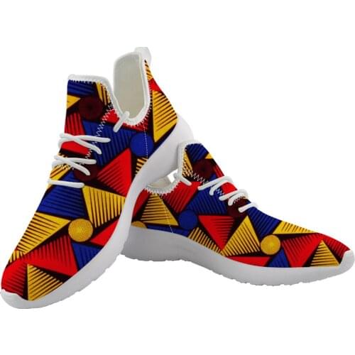 ELVISWORDS African Ethnic Geometric Printed Men White Platform Vulcanized Shoes Spring/Autumn Breathable Knitting Mesh Sneakers