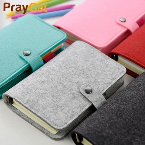 Felt Travel Journal Notebook Cover A5 A6 Spiral 6 Holes Spiral Binder Vintage Dokibook Diary DIY Planner School Office Supplies