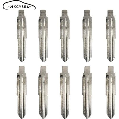 HKCYSEA 10pcs Uncut Metal 2 in 1 LiShi Scale Blank Engraved Line Car Key Blade NO.29 HYN7R with Flat Teeth for KIA for Hyundai