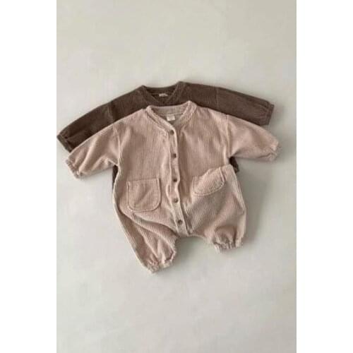 Kids Romper New Autumn Clothes Baby Corduroy Casual One-piece Long-sleeve Overalls Toddler Boys Girls Outer Wear Cute Jumpsuits