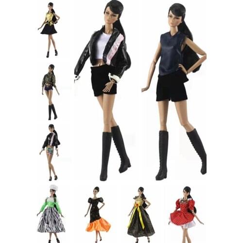 1:6 Fashion Clothes Set for Barbie Doll Dress Shirt Coat Skirt Shorts Outfits 1/6 BJD Dolls Accessories Playhouse Toy Girl Gift