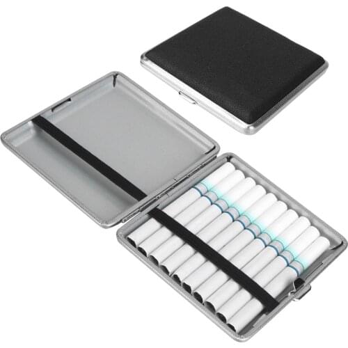 Cigarette Box Stainless Steel Double-open Tobacco Tools For 20pcs Cigarettes Leather Cigars Cases