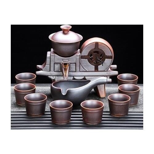 Creative Lazy Automatic Tea Set Home Tea Table Whole Set Ceramic Kung Fu Tea Cup Teapot Free Shipping