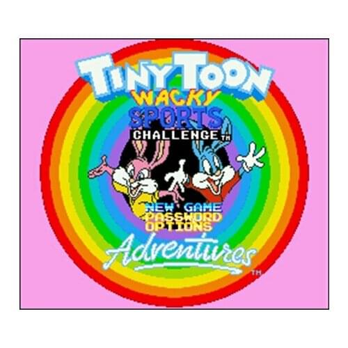 Tiny Toon Adventures - Wacky Sports Challenge 16 bit Big Gray Game Card For USA NTSC Game Player