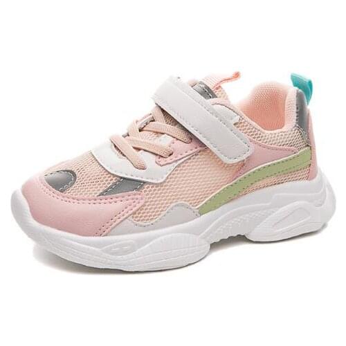 Girls Shoes 2021 Spring Autumn New Comfortable Non-slip Sneakers Student Sports Shoes All-match Boys Mesh Casual Kids Shoes