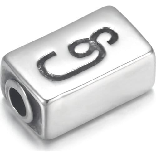 Stainless Steel Square Bead Polished 2.5mm Hole Metal Spacer Beads Bracelet Supplies for DIY Jewelry Making Accessories