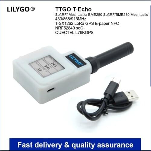 LILYGO®TTGO T-Echo SoftRF BME280 TEMP Pressure Sensor NRF52840 SX1262 433/868/915MHz Module LORA 1.54 E-Paper BLE for Arduino