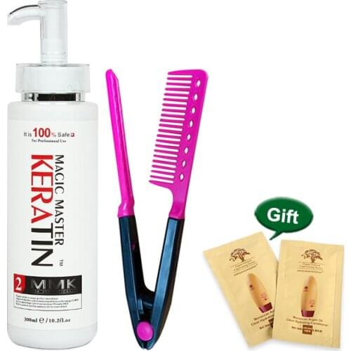 Small 300ML Without Formalin Magic Master Keratin Treatment With Good Smelling Straighten Damaged Frizzy Hair+Free Red Comb