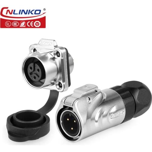 CNLINKO M12 Metal Waterproof Connector LP12 IP67 AC DC Power Cable Connector Plug & Socket Male and Female 2 3 4 5 6 7 8 Pin