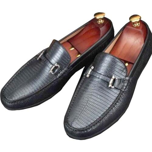 Ourui Lizard skin Doug shoes male Genuine leather men Casual shoes men shoes men loafers men Flat shoes