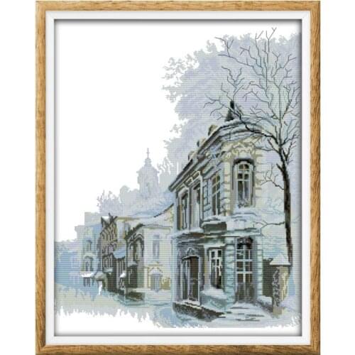 Winter morning cross stitch kit aida 14ct 11ct count printed canvas stitches embroidery DIY handmade needlework