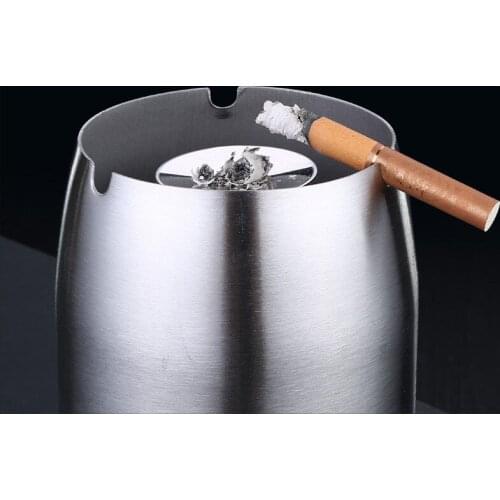 1pcs Stainless Steel Ashtray Creative Home Kitchen Living Room Windproof & Fly Ash Stainless Steel Ashtray Household Daily Tool