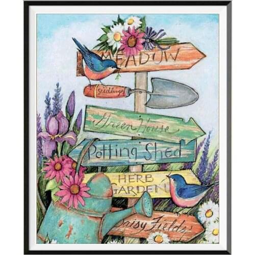 Landscape Rural Woods Beach Flowers DIY Cross Stitch 11CT Embroidery Kits Needlework Craft Set Printed Canvas Cotton Sale