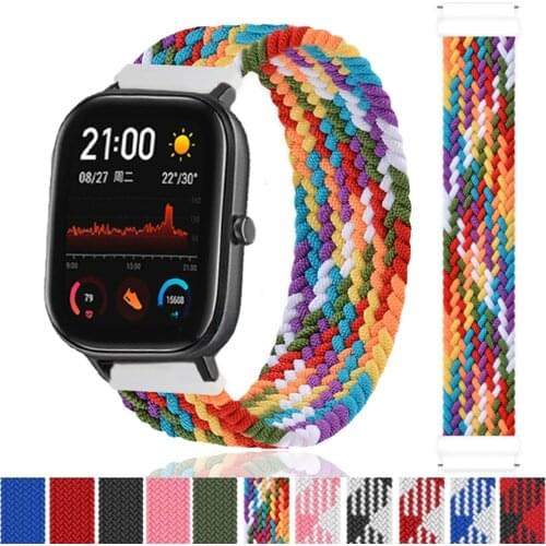 Braided SOLO LOOP strap For Huami Amazfit Bit/Gts2-Bip-Pace-Gtr 42/46mm smartwatch GTR/GTS 47mm 42mm Bracelet smartwatch band