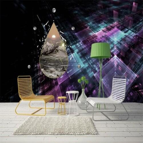 Custom modern 3d effect photo wallpaper Nordic large abstract living room bedroom background wall mural city night wallpaper