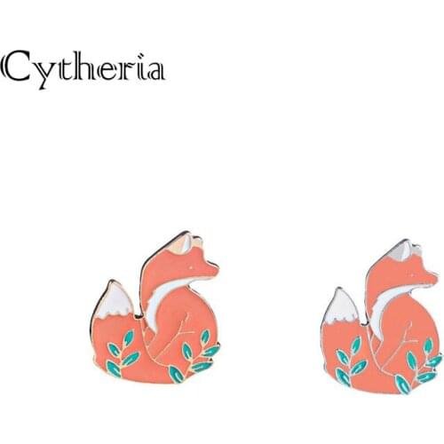 Tamed fox pins lapel badge Little Princes fox Brooches Enamel jungle foxes pin badge Clothes broche happiness animal gift party