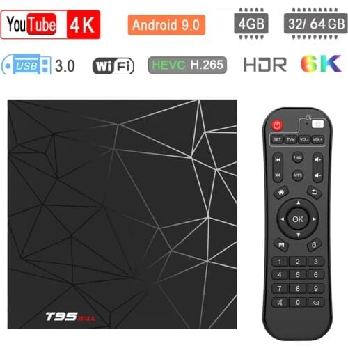 Android 9.0 Smart TV Box 4GB 64GB T95 Max Allwinner H6 Quad Core 6K 2.4GHz Wifi Youtube Google Player Media Player Set Top Box