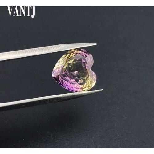 VANTJ Natural Ametrine Loose Gemstone Heart Bird Nest Cut for Silver Gold Mounting DIY Decoration Fine Jewelry