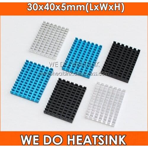 WE DO HEATSINK 30x40x5mm Without or With Thermal Pad Black Blue Slotted Anodized / Silver Raspberry Pi 4B Aluminum Heatsink
