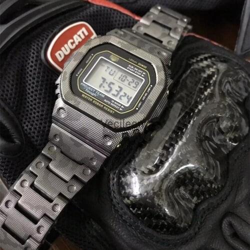New Camouflage Titanium Alloy Watchbands and Bezel For DW5600 GW-M5610 GW5000 DW5035 Metal Strap Steel Bracelet Cover With Tools