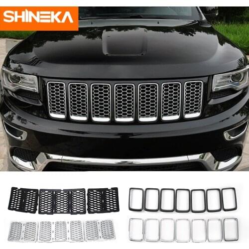 SHINEKA Racing Grills for Jeep Grand Cherokee 2014-2019+ Insert Mesh Vent Bezel Ring Outlet Exterior Styling for Grand Cherokee