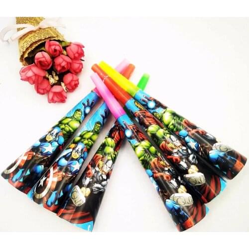 6pcs/lot Avengers horns party supplies Avengers noise makers happy birthday party decoration Baby shower Festive Event kid toys