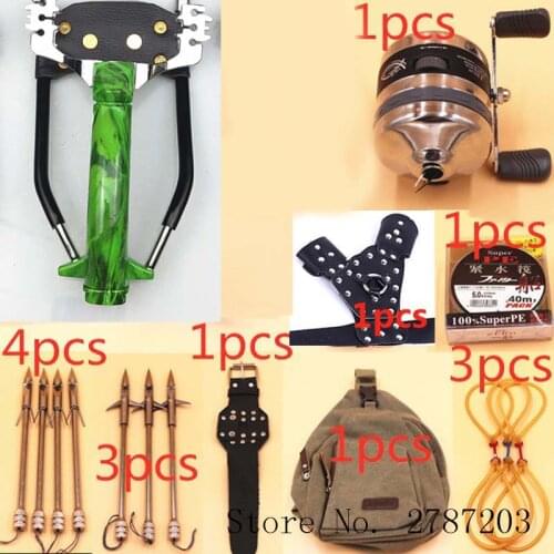 2020 New Stainless Steel Slingshot Shooting Fish Fishing Dart Hunting Fishing Sling Shot Catapult Outdoor Equipment