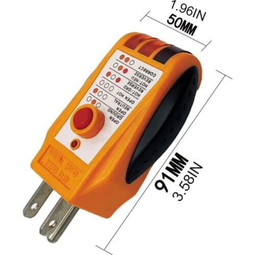 Outlet Tester Receptacle Socket Detector for Standard AC Outlets Automatic Electric Circuit Polarity Voltage Monitor