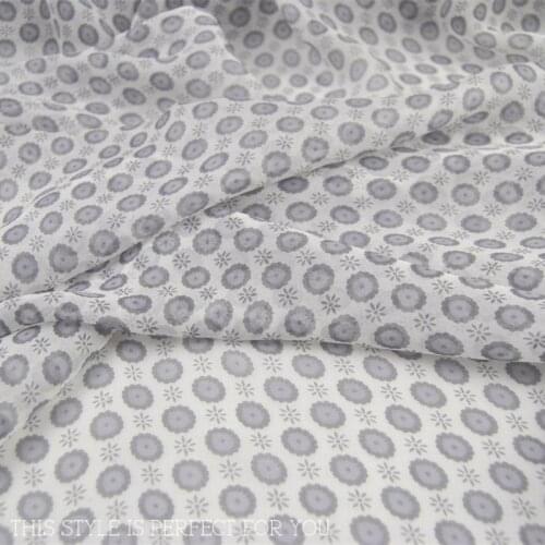 Silk Chiffon Fabric Dress White Small Circle Flower Real Light through Dress Shirt Lining Cloth DIY Sewing Tissue