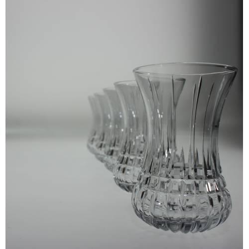 Sporadic Tea Cup Crystal Cutout Slim Waisted Tea Cup 6 Pcs Crystal Looking Turkish Russian Arabic Azeri Fas British Tea cup