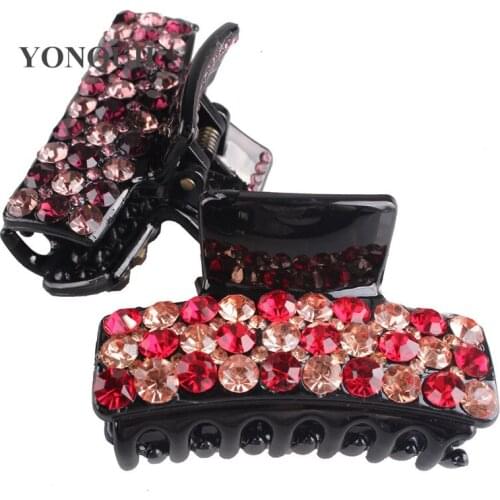 Rhinestone Hair Claw Clip Girls Vintage Crystal Plastic Hair Clips For Women For Girls Take A Shower Hair Claws Accessories