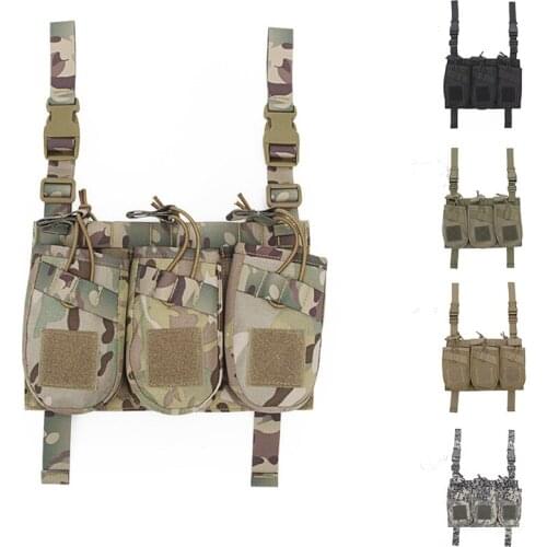 Tactical Vest Triple AK Magazine Pouch Outdoor Military Ammo Clip Holder Pocket Dump Hunting Nylon Mag Bag Molle Bandolier