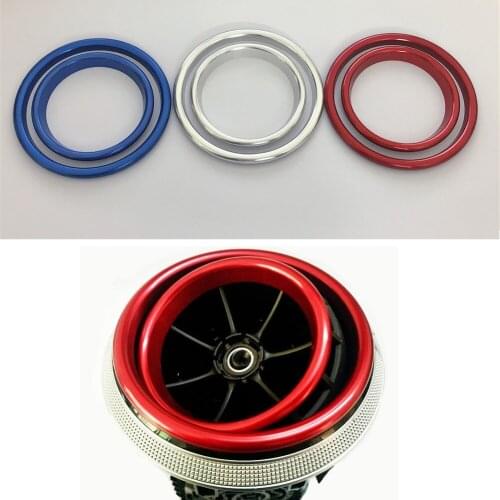 Inner ring+Outer ring Aluminium alloy Car Air outlet decoration ring cover sticker for AUDI A3 S3 2013-2016/Q2 2017