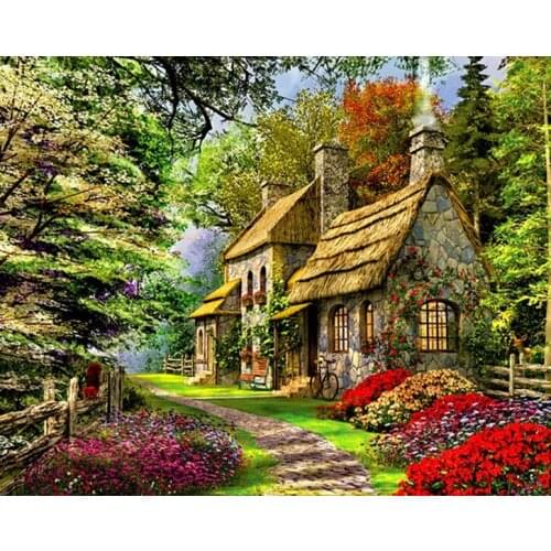 B386 11CT/14CT/18CT/25CT/28CT oil street patterns Counted Cross Stitch DIY Cross Stitch Kits Embroidery Needlework Sets