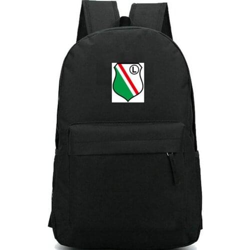 Legia Warszawa backpack L emblem daypack Football club schoolbag Sport rucksack Satchel school bag Print day pack