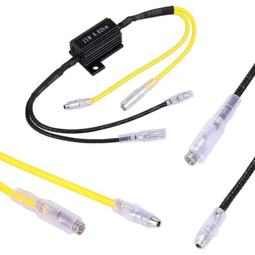 1Pair Moto Resistance Power Resistor Load Decoding Resistor for LED Mini Turn Signal Flash Light Repairing Parts 25W 6.8Ohm