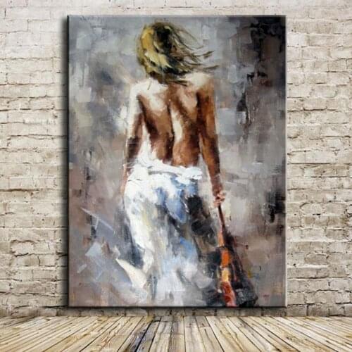 100% Hand-painted Large Sexy Girl Portrait handmade Canvas painting Modern Nude Oil Painting For Bedroom nude Painting Wall Art