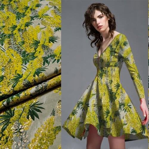 145 * 50cm European and American Three-dimensional Yarn -Dyed Jacquard Fabric Golden Dress Suit Brocade Fabric