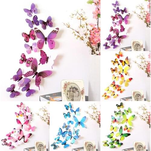 3D Butterfly Flower Fairy wall stickers for Kids Room Wall Decoration Bedroom Living Room Children Girls Room Decal Poster Mural