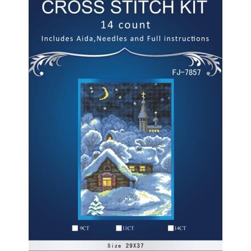 Similar DMC threads snowing White house handmade Counted Cross Stitch Needlework Set Embroidery Kit Home Decoration 14CT