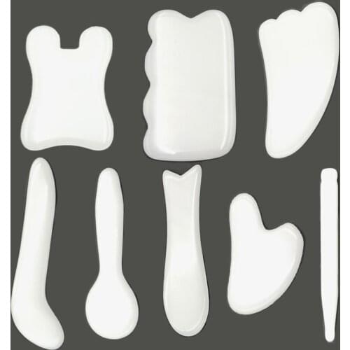 White Gua Sha Scraper Massage For Face Roller Set Of Gouache Scraper Gua Sha Board Acupuncture Massage Face Lifting Guasha Stone